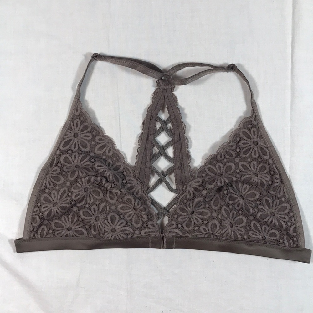 Victoria's Secret bralette front close Taupe sz. L